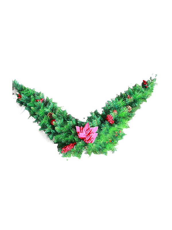 Kunstig julekrans med blomsterdekoration