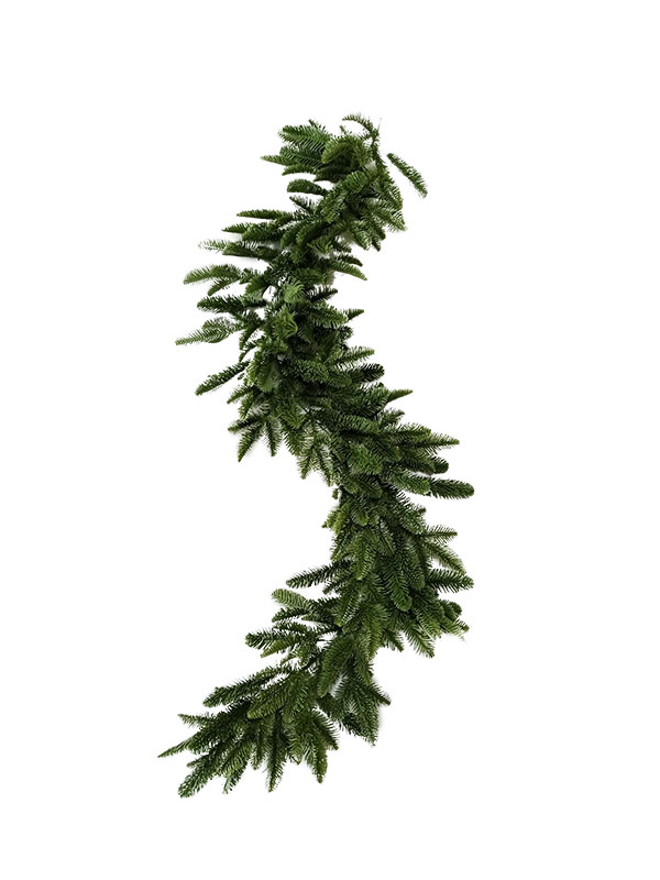 Forskudte båndede kunstige fyrrenåle julekrans
