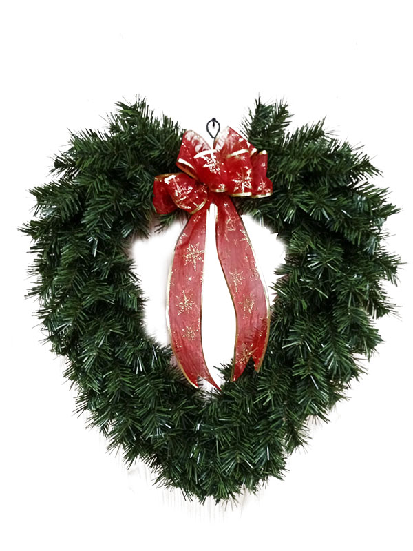 Hjerteform kunstig julekrans
